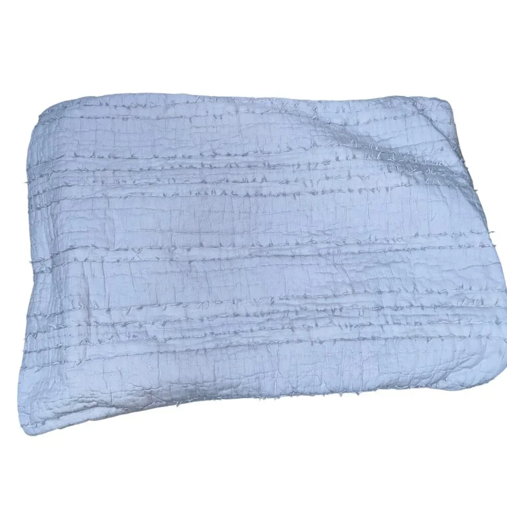 Restoration Hardware pale lavender purple textured quilted cotton pillow sham